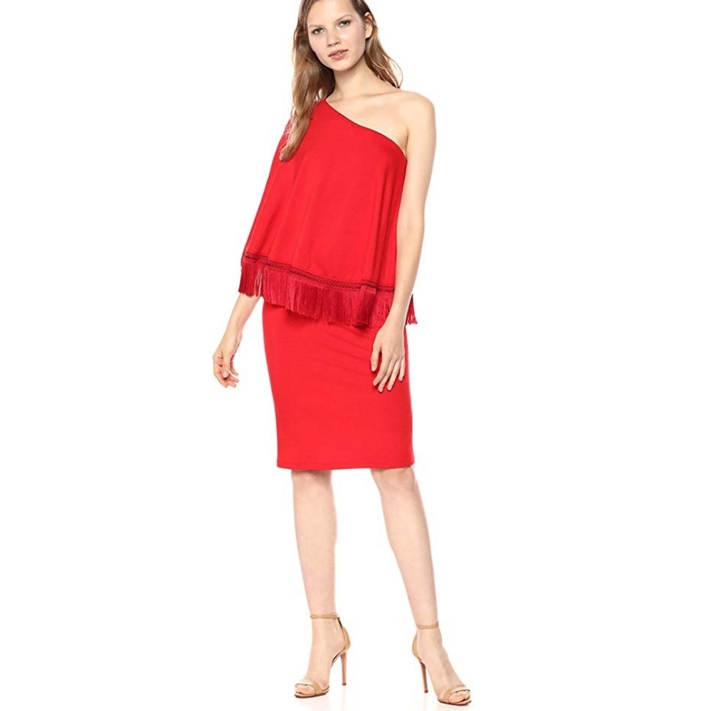 Trina Turk dress with fringe trim